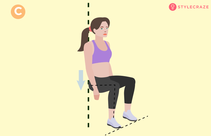How to do wall sit exercise step 3