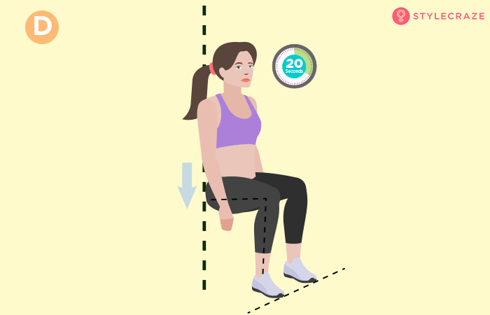How to do wall sit exercise step 4