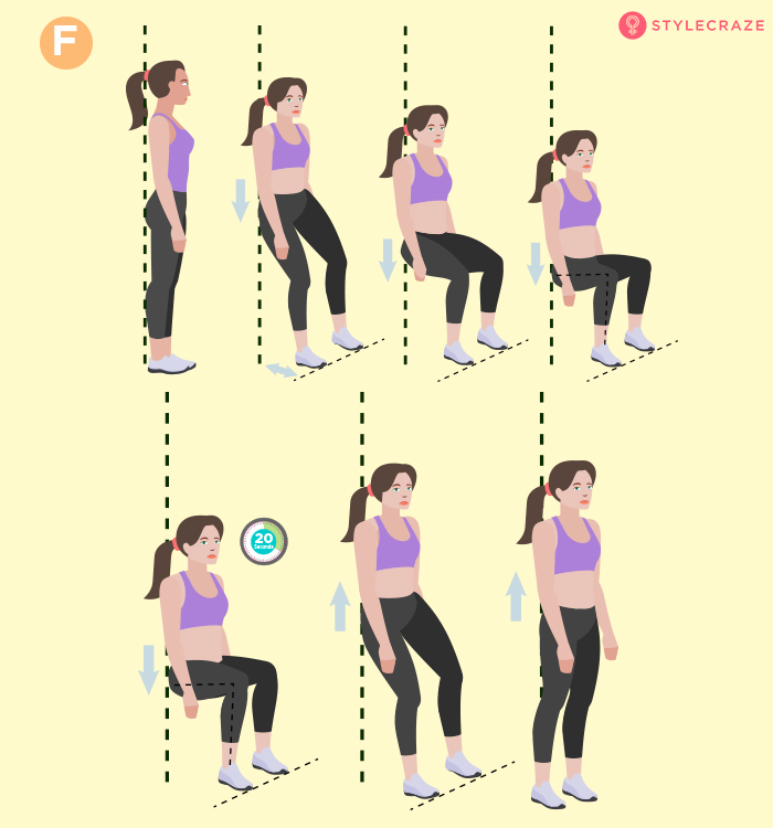 How to do wall sit exercise step 6