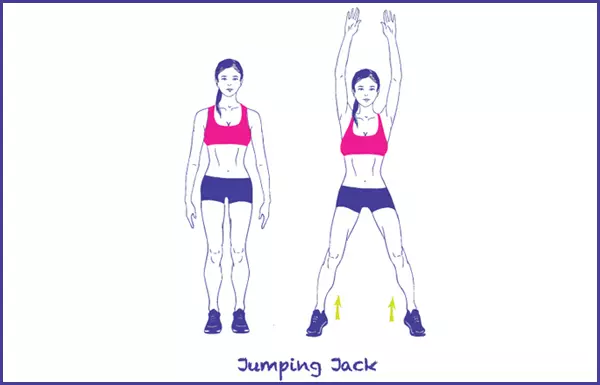 Jumping jack exercise for pear shaped body