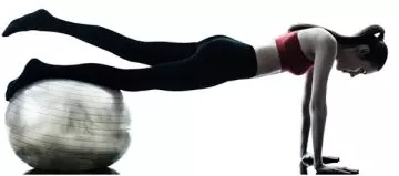 Push up with leg lift on stability ball exercise for pear shaped body