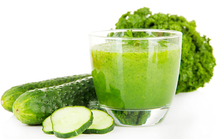 Cucumber, kale, and peach juice for weight loss