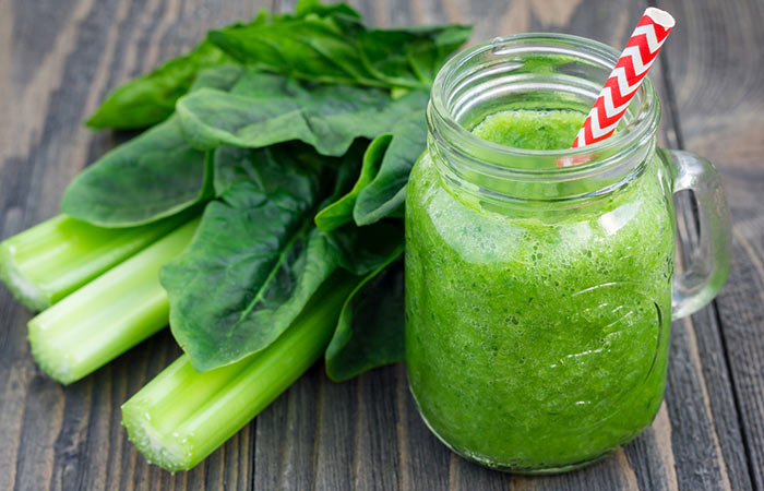 Spinach, celery, and kiwi juice for weight loss