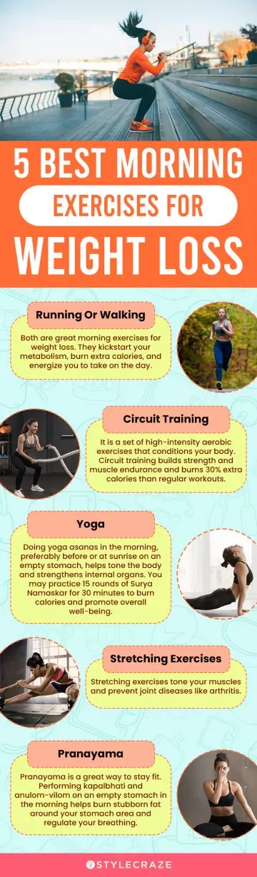 5 best morning exercises for weight loss (infographic)