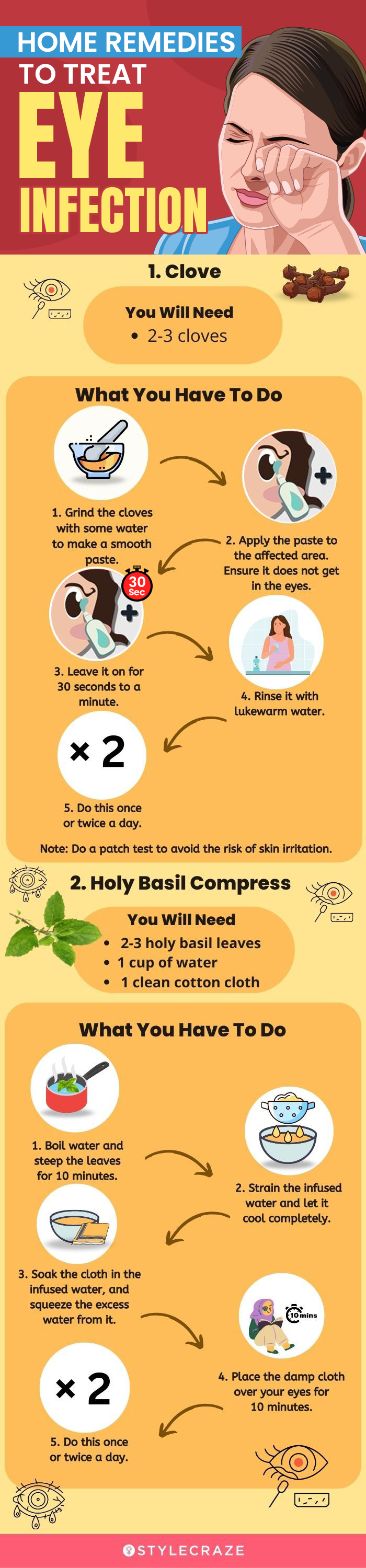 home remedies to treat eye infection (infographic)