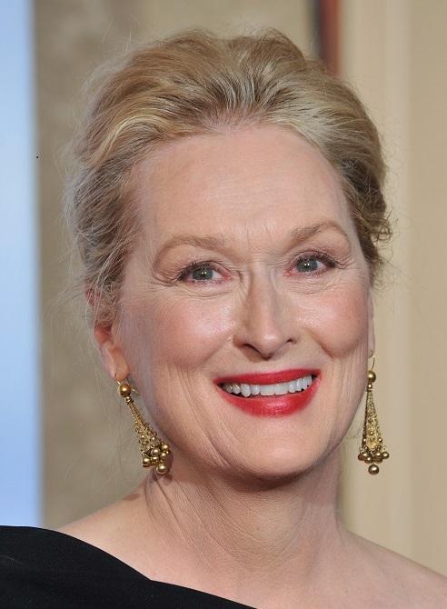 Meryl Streep's simple low bun hairstyle