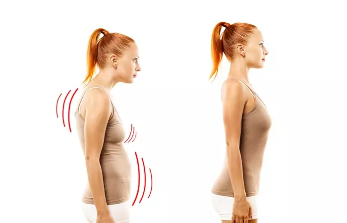 Woman with improved posture after doing Russian twists