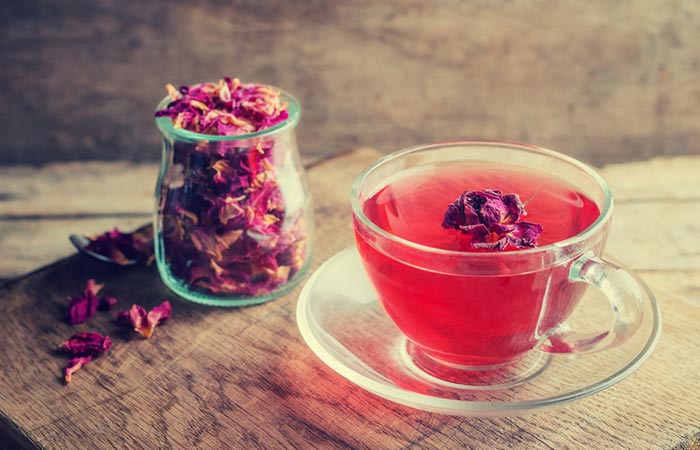 A glass of rose tea for good health