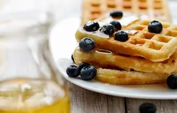 Vegetarian Breakfast Recipes - Oatmeal Blueberry Waffles