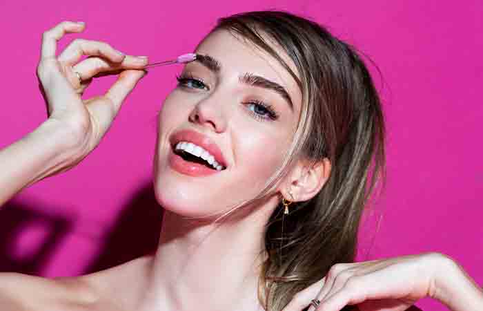 Women using makeup tools to get beautiful eyebrow shape