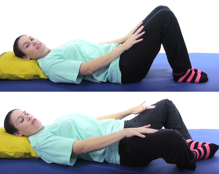 Lying groin stretch for groin muscles
