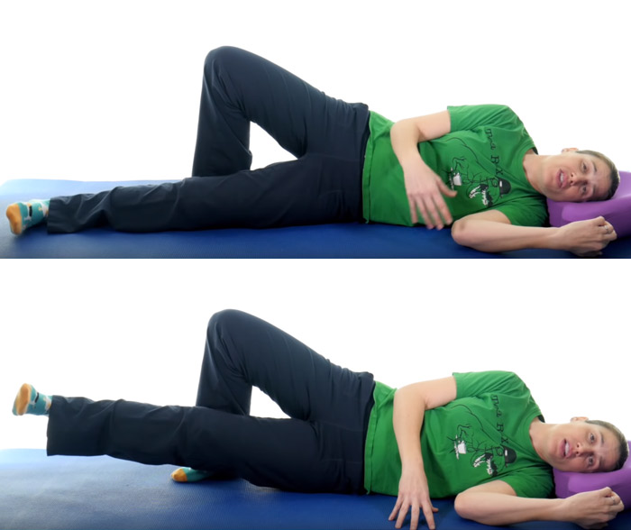 Lying internal adduction for groin muscles