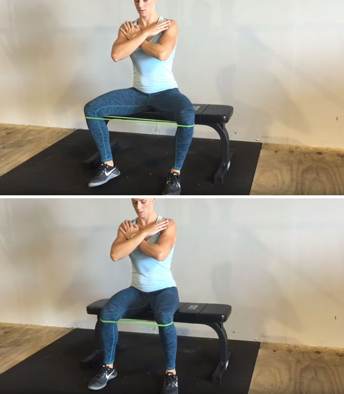 Seated hip abduction for groin muscles
