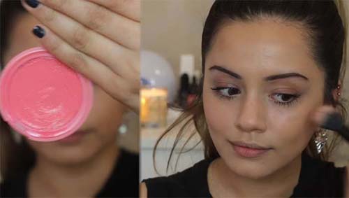 Add a flush of color to the cheeks for a natural makeup look