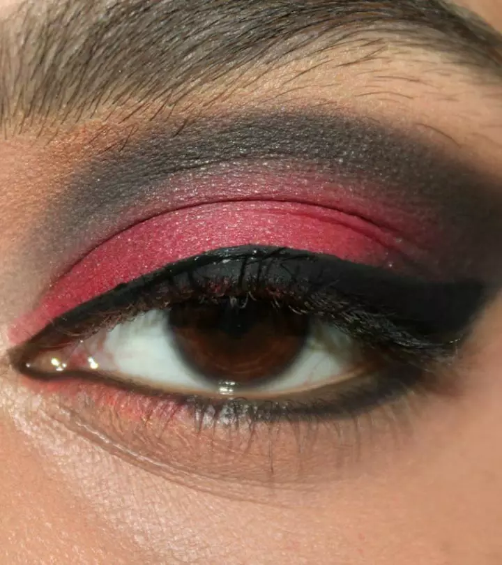Stunning-Red-And-Black-Eye-Makeup-–-Step-By-Step-Tutorial-With-Image