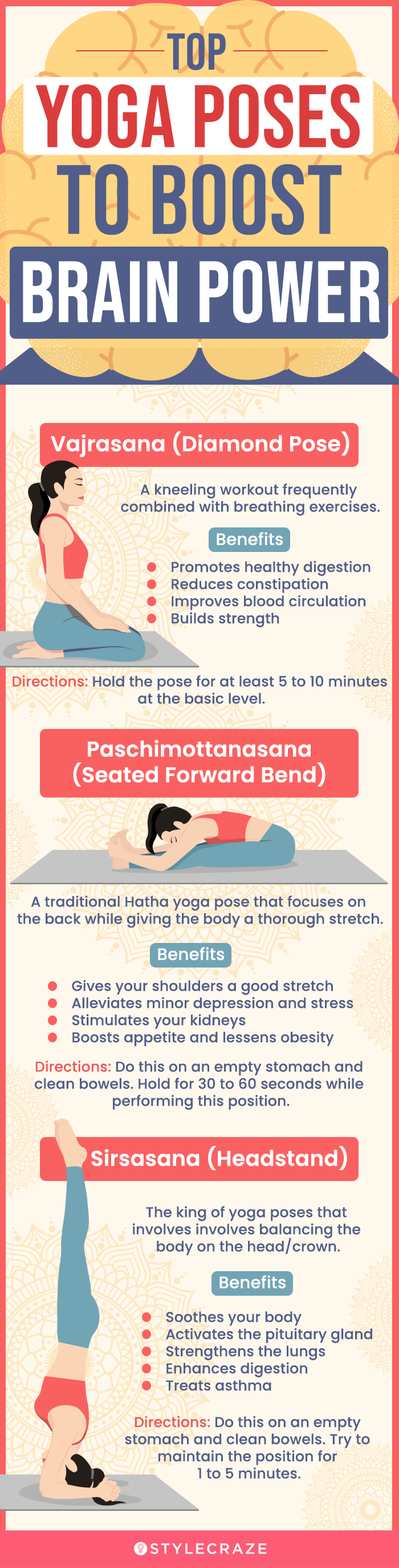 top yoga poses to boost brain power (infographic)