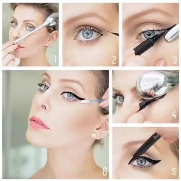 Create winged eyeliner with a spoon