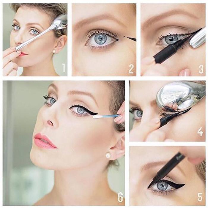 Creare un perfetto eyeliner alato con il cucchiaio