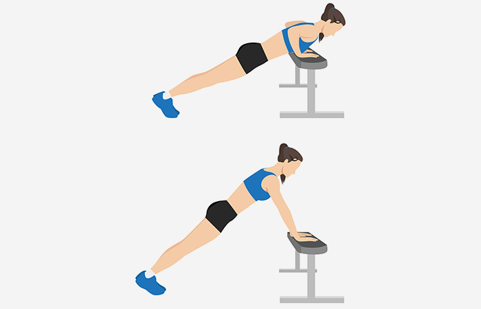 Incline push-ups calisthenics exercise