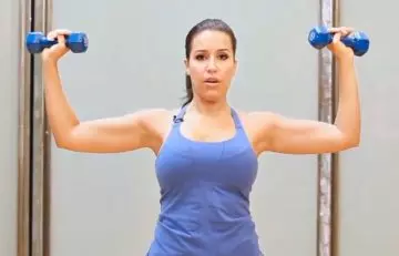 Overhead shoulder press chest exercise for women