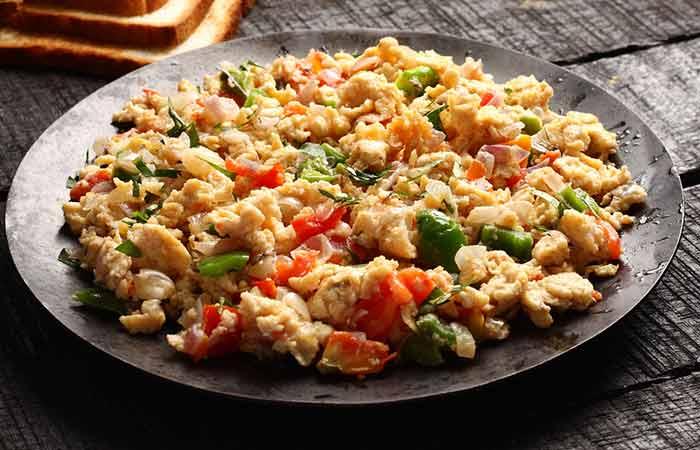 Paneer egg bhurji for Indian dinner