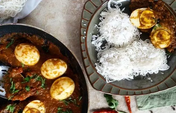 Egg vindaloo for Indian dinner