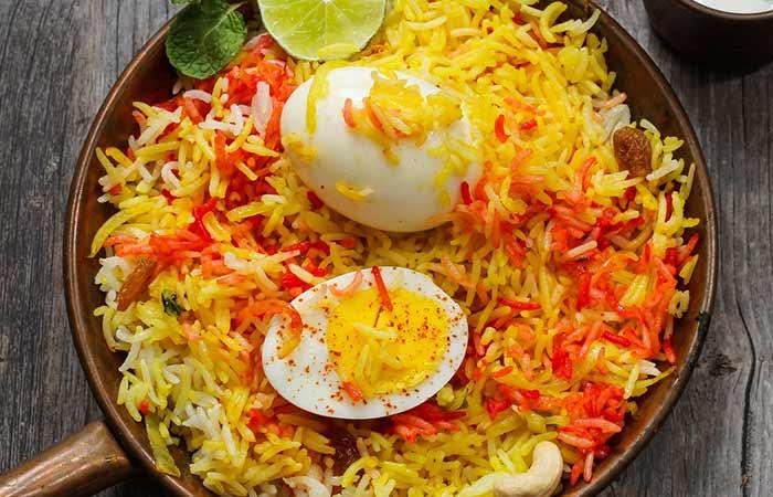 Egg biryani for Indian dinner