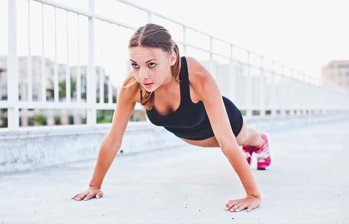 Wide push-up chest exercise for women