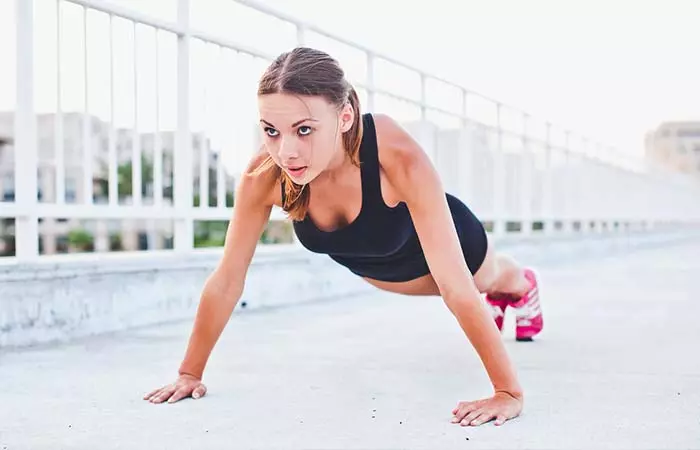 Wide push-up chest exercise for women