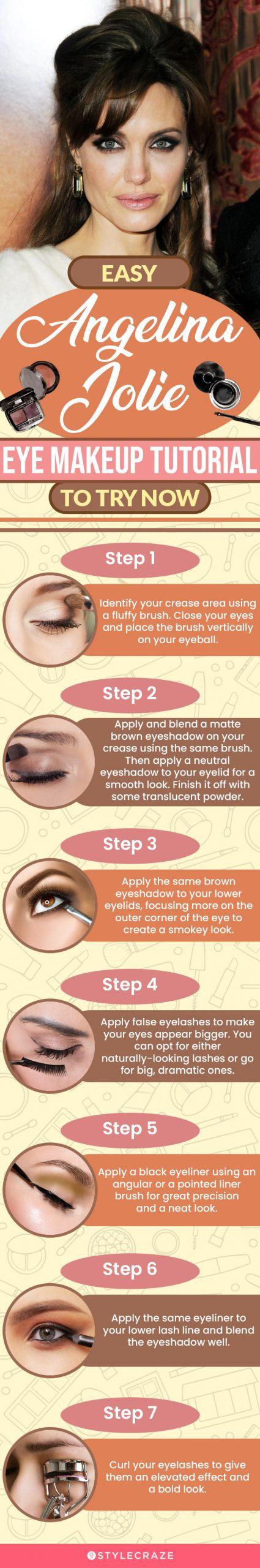 easy angelina jolie eye makeup tutorial to try now (infographic)