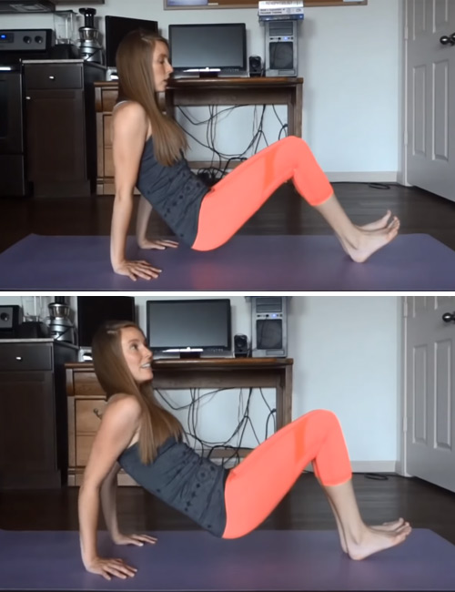 Floor dips are an arm exercise without weights that can tone the upper arms