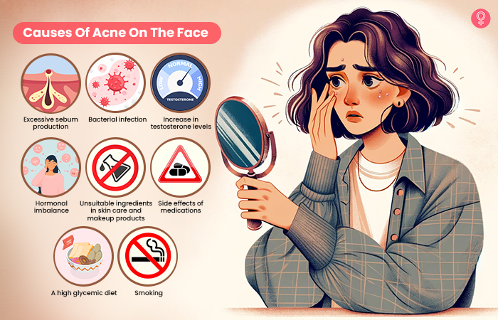 Causes of acne on the face