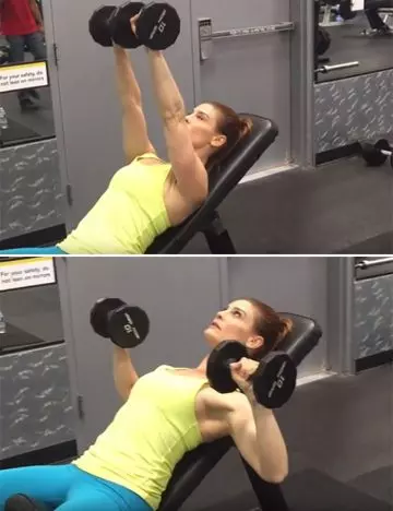 Incline dumbbell press chest exercises for women