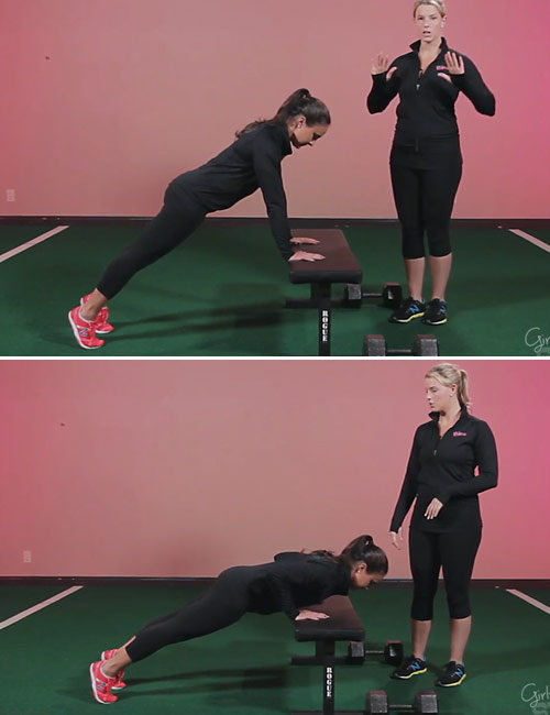 Incline push-up upper body exercise