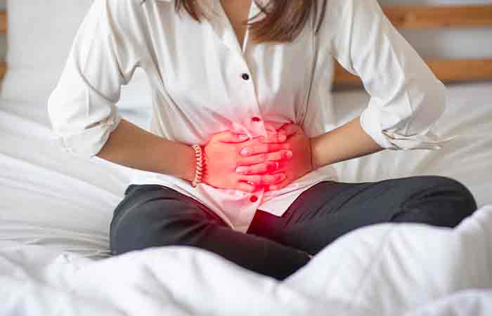 Woman suffering with Irritable bowel syndrome