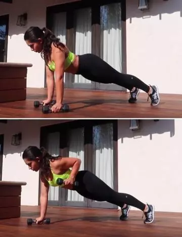 Renegade rows with dumbbells upper body exercise