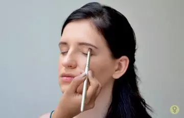 Step 1 of Angelina Jolie's eye makeup tutorial