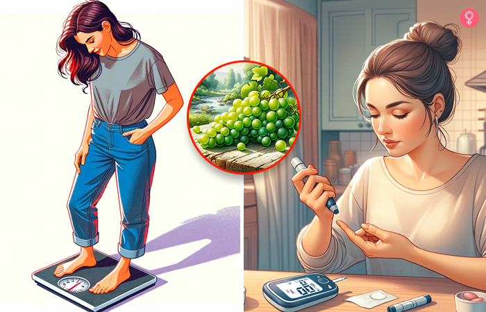 Woman experience adverse effect on weight and blood glucose due to eating grapes excessively