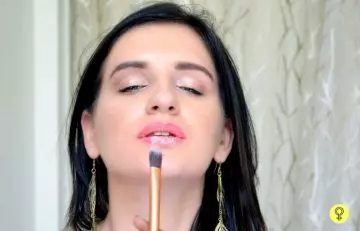 Step 3 of how to prevent lipstick from smudging tutorial