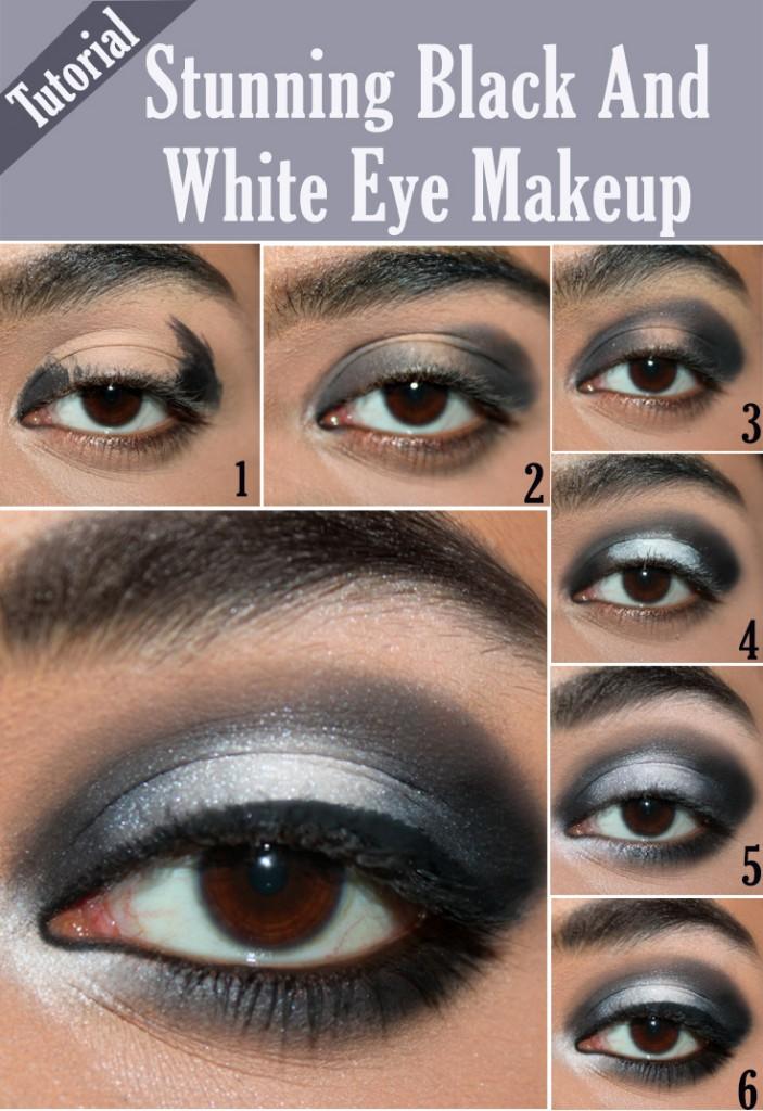 Black And White Eye Makeup - Step by Step Tutorial With Pictures