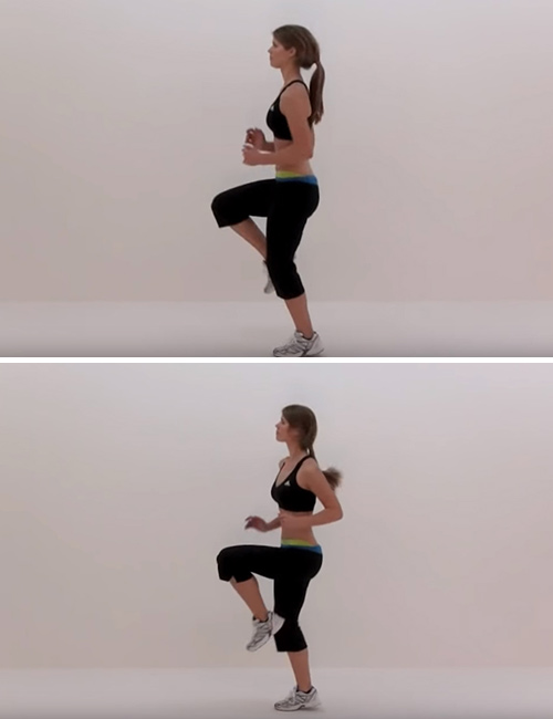 High knees lower body workout for women