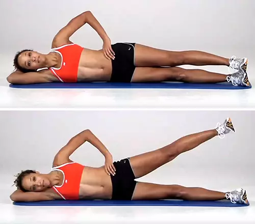 Side-lying leg raises lower body workout for women