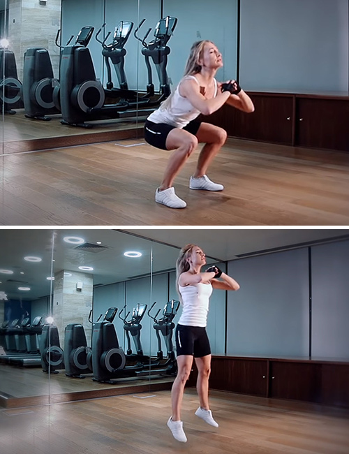 Jump squat lower body workout for women