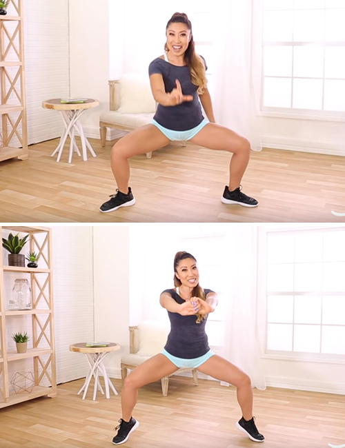Plie squat calf raise lower body workout for women