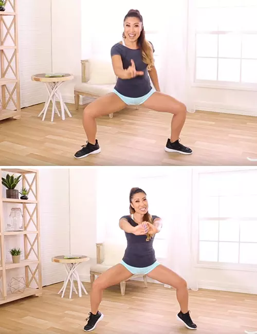 Plie squat calf raise lower body workout for women