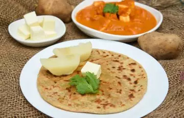 Aloo paneer paratha Indian breakfast for kids