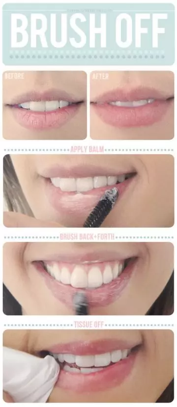 Exfoliate your lips with old mascara wand