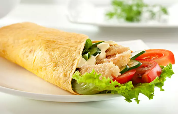 Low Calorie Lunch - Caesar Salmon Wrap