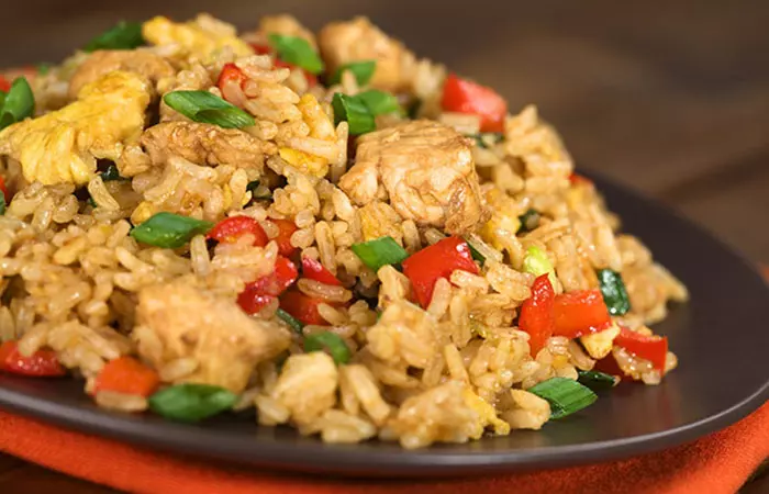 Low Calorie Lunch - Chicken And Rice Stir Fry