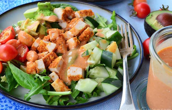 Low Calorie Lunch - Chopped Salad With Tangy Parmesan Dressing